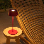 Hugo Berry Red Rechargeable Iron Table Lamp - Dimmable, Stylish & Cordless Tavellio