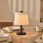 Rover Dark Brown Wooden Lamp – Rechargeable, Cordless & Dimmable Shade Tavellio