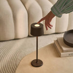 David Mocha Brown Rechargeable Table Lamp 2 in 1 with Adjustable Height – Dimmable & Cordless with 120 Hours Battery Tavellio