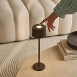 David Mocha Brown Rechargeable Table Lamp 2 in 1 with Adjustable Height – Dimmable & Cordless with 120 Hours Battery Tavellio