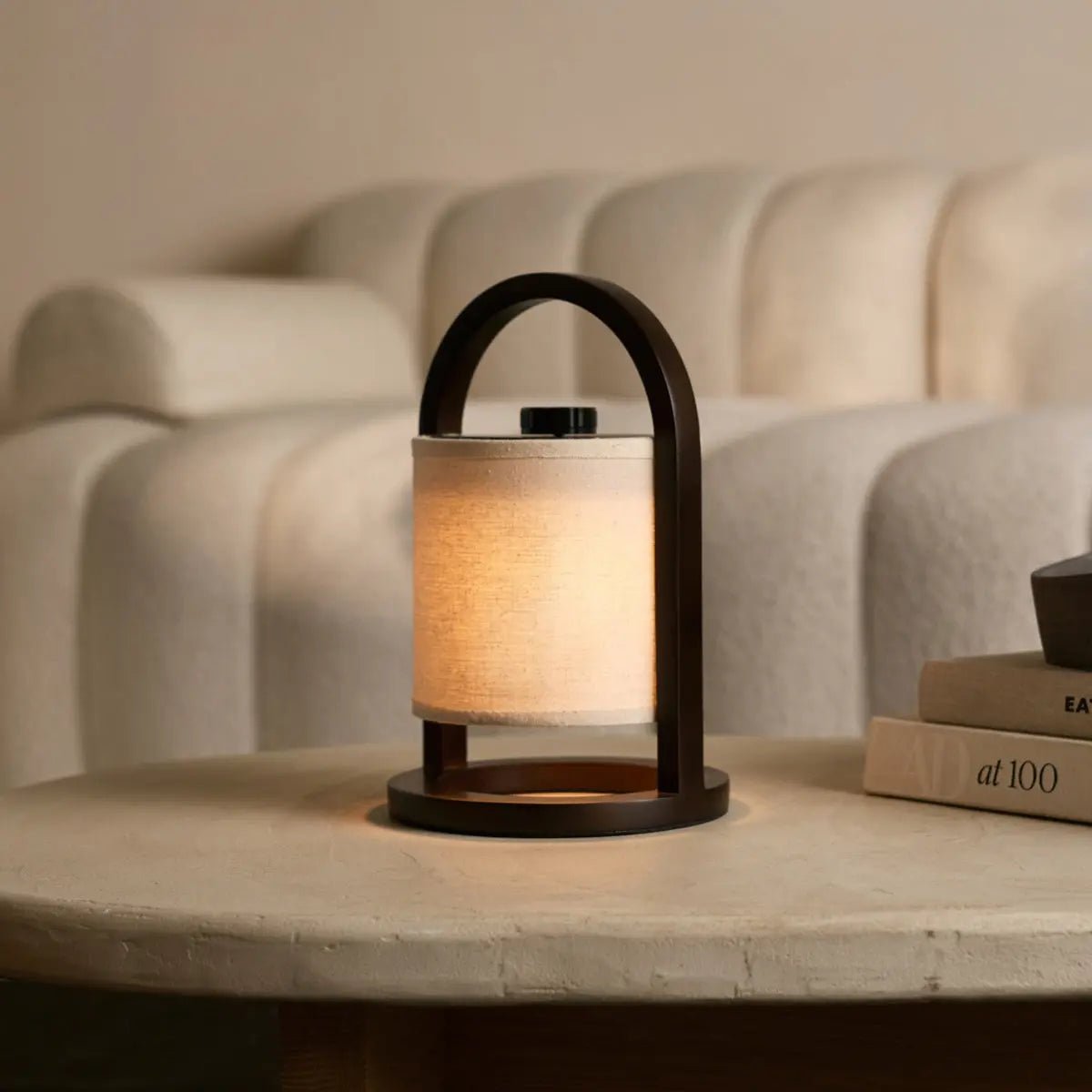 River Dark Brown Cordless Wooden Lamp – Rechargeable & Dimmable Tavellio