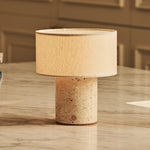 Redon Beige – Travertino Classico Travertine Rechargeable Table Lamp | Up to 100 Hours, Dimmable & Cordless