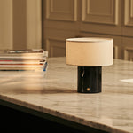 Redon Black – Nero Marquina Marble Rechargeable Table Lamp | Up to 100 Hours, Dimmable & Cordless