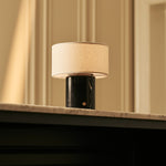 Redon Black – Nero Marquina Marble Rechargeable Table Lamp | Up to 100 Hours, Dimmable & Cordless