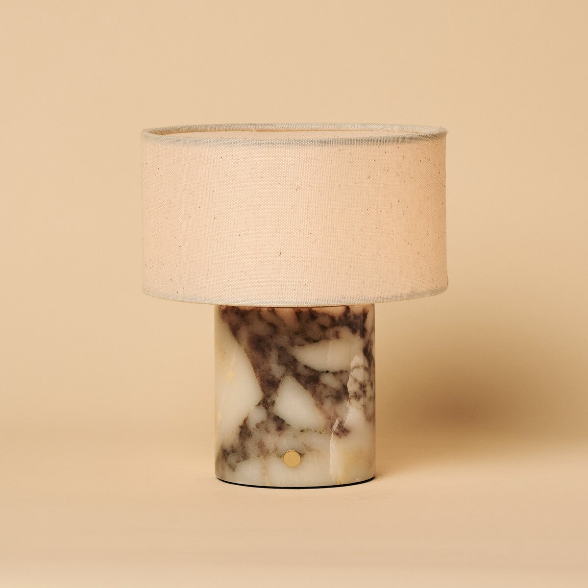 Redon White, Calacatta Viola Marble Rechargeable Table Lamp | Up to 100 Hours, Dimmable & Cordless