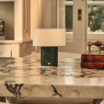 Redon Green – Verde Alpi Marble Rechargeable Table Lamp | Up to 100 Hours, Dimmable & Cordless