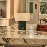 Redon Green – Verde Alpi Marble Rechargeable Table Lamp | Up to 100 Hours, Dimmable & Cordless