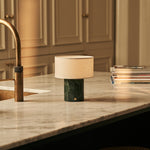 Redon Green – Verde Alpi Marble Rechargeable Table Lamp | Up to 100 Hours, Dimmable & Cordless