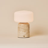 Renoir Large Classic Travertine Rechargeable Table Lamp