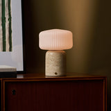 Renoir Large Classic Travertine Rechargeable Table Lamp