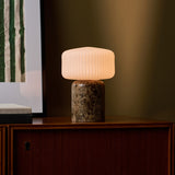 Renoir Large Emperador Dark Marble Rechargeable Table Lamp