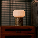 Renoir Large Emperador Dark Marble Rechargeable Table Lamp