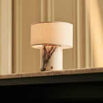 Redon White – Lilac Marble Rechargeable Table Lamp | Up to 100 Hours, Dimmable & Cordless