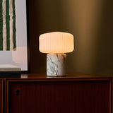 Renoir Medium Arabescato Marble Rechargeable Table Lamp