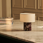 Redon Red – Rosso Levanto Marble Rechargeable Table Lamp | Up to 100 Hours, Dimmable & Cordless