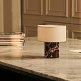 Redon Red – Rosso Levanto Marble Rechargeable Table Lamp | Up to 100 Hours, Dimmable & Cordless