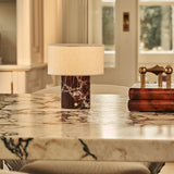 Redon Red – Rosso Levanto Marble Rechargeable Table Lamp | Up to 100 Hours, Dimmable & Cordless