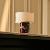 Redon Red – Rosso Levanto Marble Rechargeable Table Lamp | Up to 100 Hours, Dimmable & Cordless