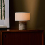Redon Medium Silver Travertine Rechargeable Table Lamp