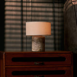 Redon Medium Silver Travertine Rechargeable Table Lamp