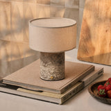 Redon Medium Silver Travertine Rechargeable Table Lamp