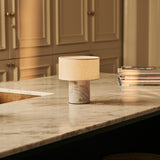 Redon White – Bianco Statuarietto Marble Rechargeable Table Lamp | Up to 100 Hours, Dimmable & Cordless