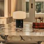 Renoir Black – Nero Marquina Marble Rechargeable Table Lamp | Cordless, Dimmable & Up to 100 Hours of Light