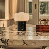 Renoir Black – Nero Marquina Marble Rechargeable Table Lamp | Cordless, Dimmable & Up to 100 Hours of Light