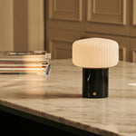 Renoir Black – Nero Marquina Marble Rechargeable Table Lamp | Cordless, Dimmable & Up to 100 Hours of Light