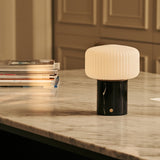 Renoir Black – Nero Marquina Marble Rechargeable Table Lamp | Cordless, Dimmable & Up to 100 Hours of Light