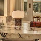 Renoir Brown – Emperador Dark Marble Rechargeable Table Lamp | Cordless, Dimmable & Up to 100 Hours of Light