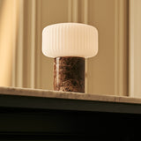 Renoir Brown – Emperador Dark Marble Rechargeable Table Lamp | Cordless, Dimmable & Up to 100 Hours of Light