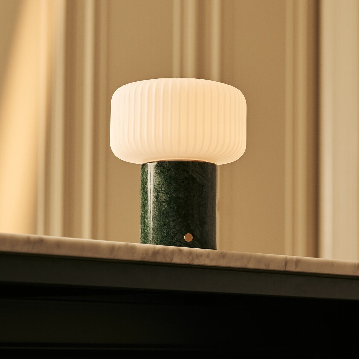 Renoir Green – Verde Alpi Marble Rechargeable Table Lamp | Cordless, Dimmable & Up to 100 Hours of Light