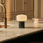 Renoir Green – Verde Alpi Marble Rechargeable Table Lamp | Cordless, Dimmable & Up to 100 Hours of Light