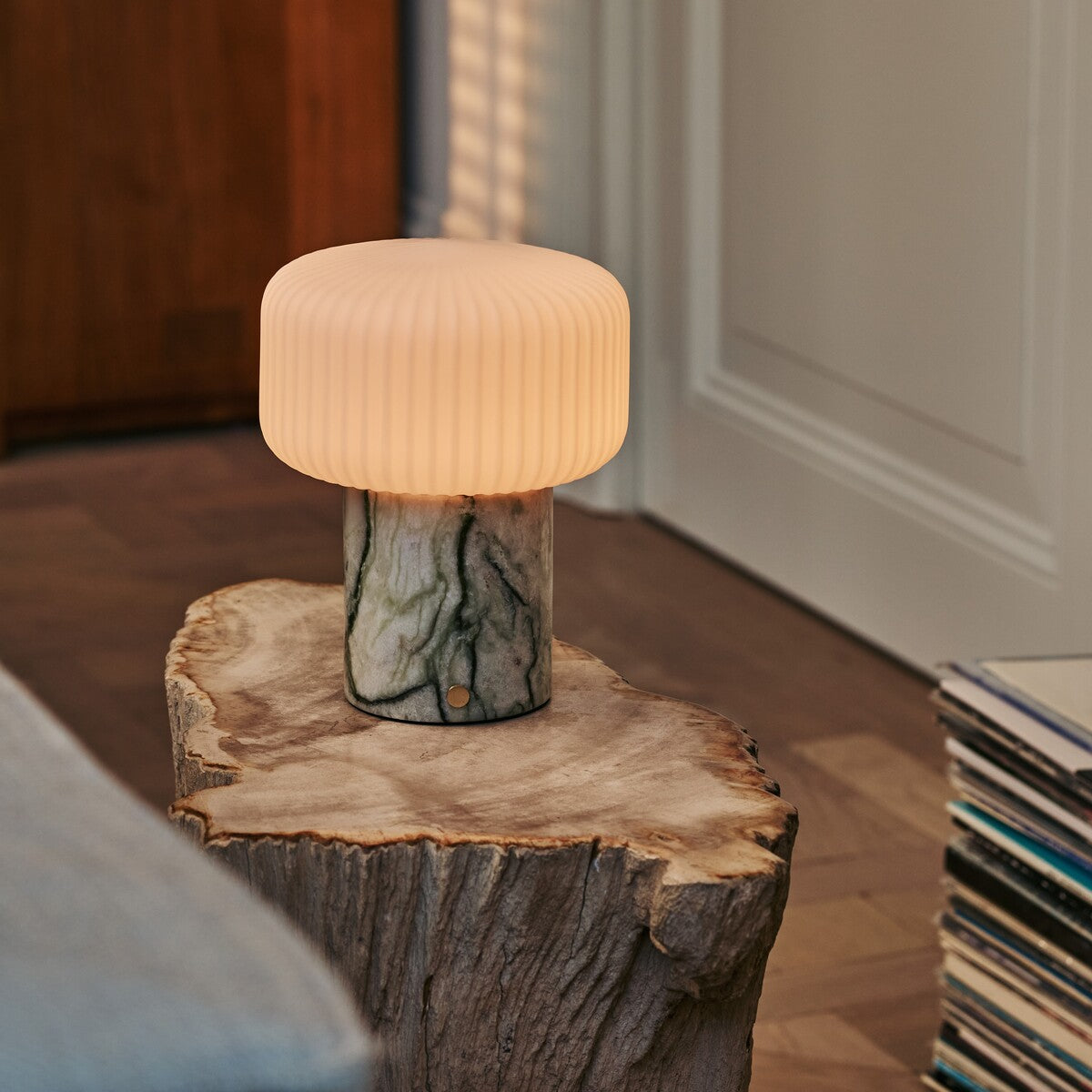 Renoir Green – Ice Green Marble Rechargeable Table Lamp | Cordless, Dimmable & Up to 100 Hours of Light