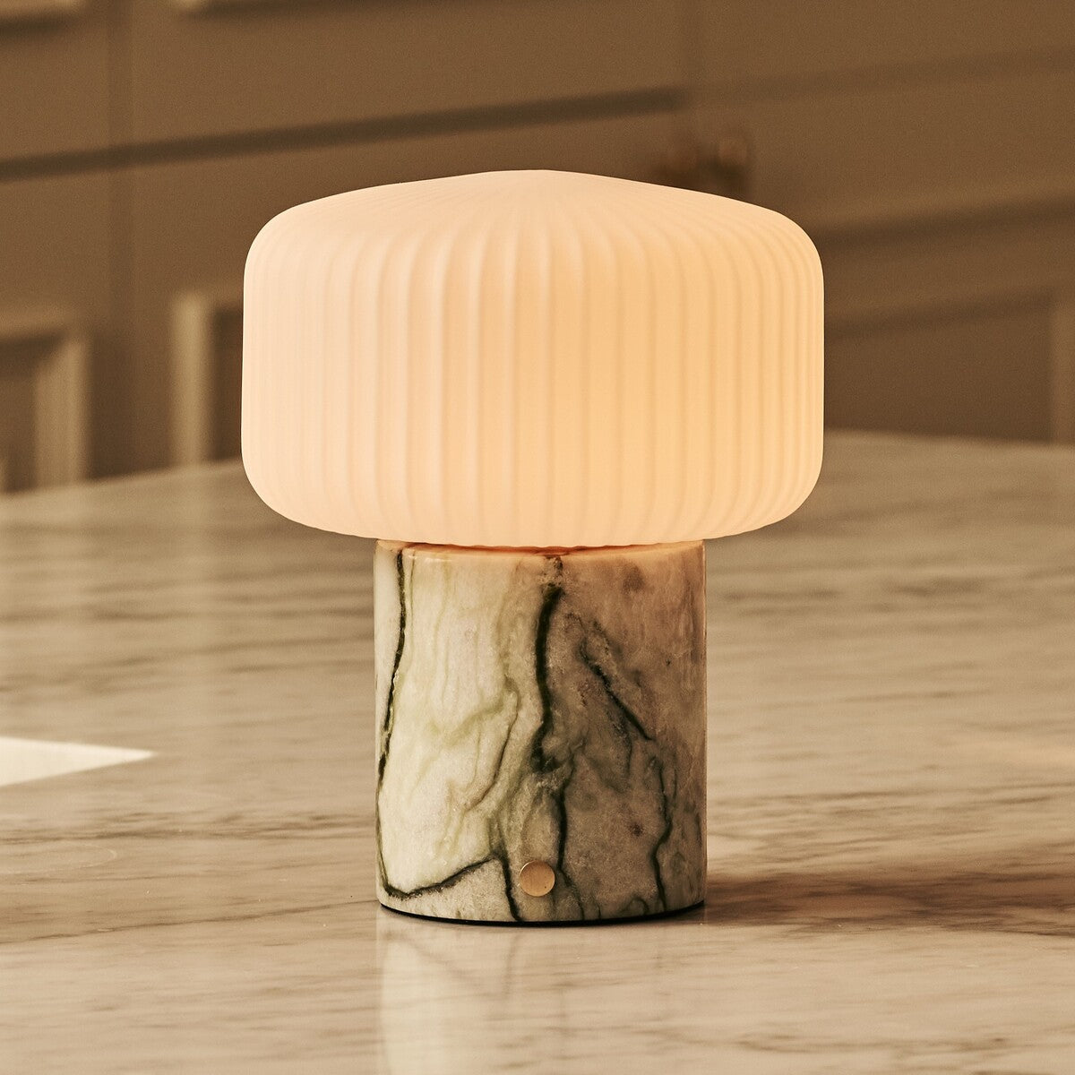 Renoir Green – Ice Green Marble Rechargeable Table Lamp | Cordless, Dimmable & Up to 100 Hours of Light