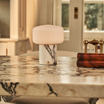 Renoir White – Lilac Marble Rechargeable Table Lamp | Cordless, Dimmable & Up to 100 Hours of Light