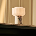 Renoir White – Lilac Marble Rechargeable Table Lamp | Cordless, Dimmable & Up to 100 Hours of Light
