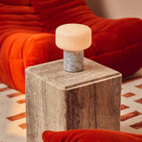 Renoir Medium Blue Calcite Marble Rechargeable Table Lamp