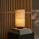 Sakura Dark Brown Table Lamp with Linen Shade | Handmade & Stylish Lighting Tavellio