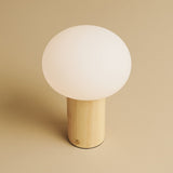 Sam Lichtbruin Houten Tafellamp met Glas & Oplaadbare Batterij | Dimbare & Veelzijdige Verlichting