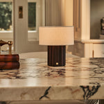 Sana Dark Brown Rechargeable Table Lamp | Modular Shade, 3 Light Modes & Dimmable