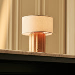 Sana Light Brown Rechargeable Table Lamp | Modular Shade, 3 Light Modes & Dimmable