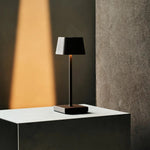 Sarphati Mini Mocha Brown Cordless Table Lamp Perfect for Hospitality Industry – Wireless Rechargeable via Charging Station, Dimmable Lamp & 3 Light Modes Tavellio