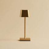 Sarphati Mini Gold Cordless Table Lamp Perfect for Hospitality Industry – Wireless Rechargeable via Charging Station, Dimmable Lamp & 3 Light Modes Tavellio