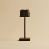 Sarphati Mini Mocha Brown Cordless Table Lamp Perfect for Hospitality Industry – Wireless Rechargeable via Charging Station, Dimmable Lamp & 3 Light Modes Tavellio