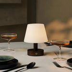 Teddy Dark Brown Wooden Rechargeable Table Lamp | Dimmable & Cordless with 80 Hours Battery Life - Tavellio