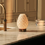 Serena Dark Brown – Emperdor Dark Marble Rechargeable Table Lamp | Cordless, 3D-Printed Porcelain & 3 Light Modes