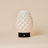 Serena Nero Marquina Marble and Porcelain Rechargeable Table Lamp