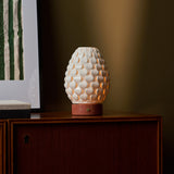 Serena Red Travertine and Porcelain Rechargeable Table Lamp